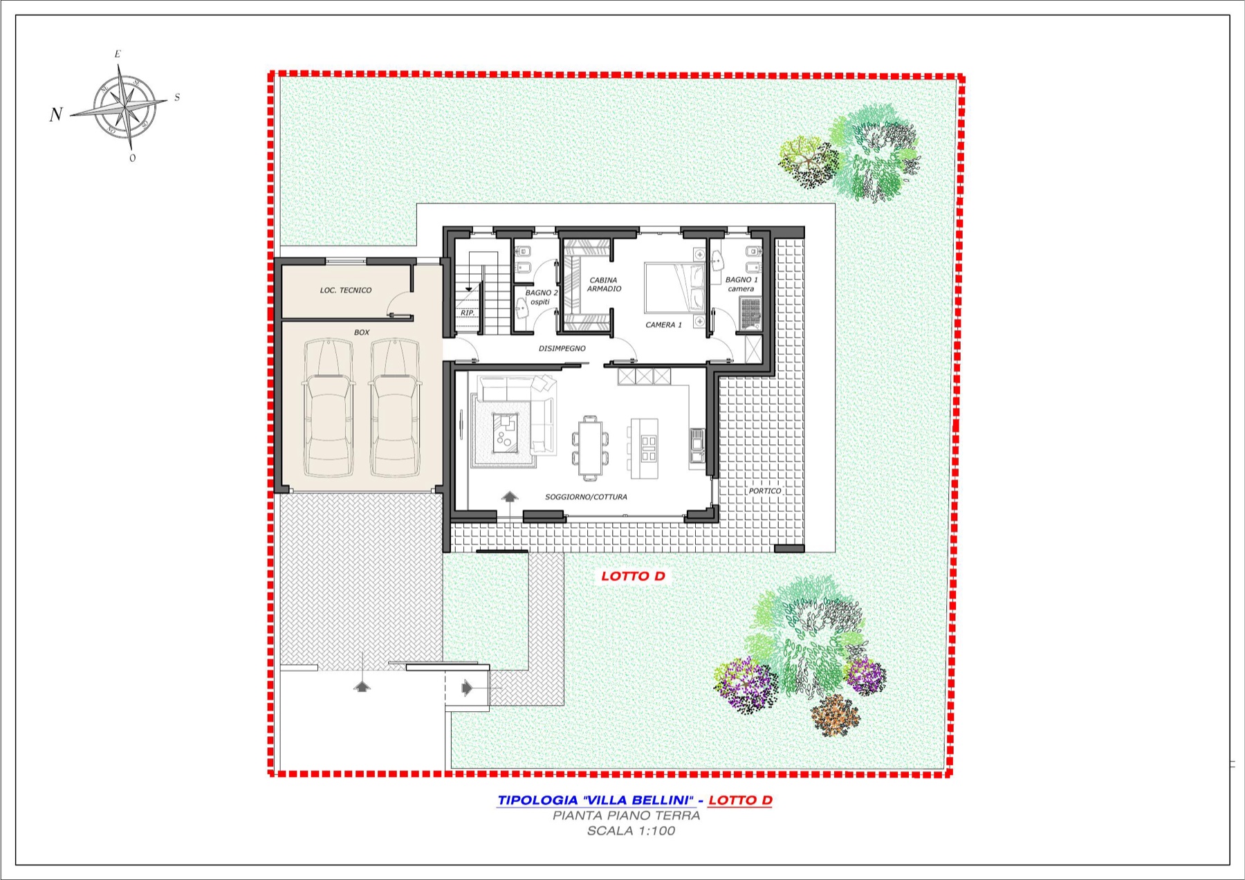 Villa Bellini Lotto D — planimetria del lotto