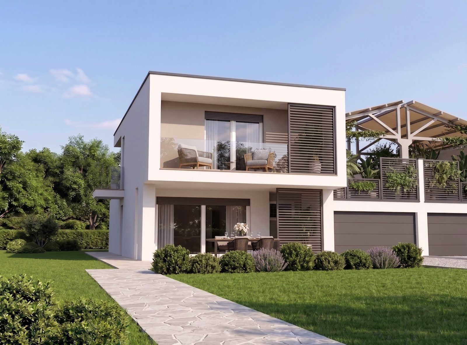 Villa Rossini Lotto B — la villa dal giardino